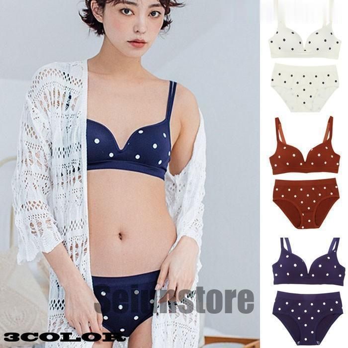 ブラジャー ショーツセット 下着女性 上下セット ブラ セット ブラセット 水玉柄 ドット