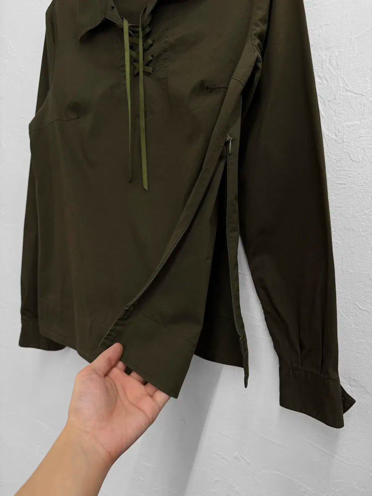  atsuro tayama レースアップ シャツ 長袖 シャツ ブラウス