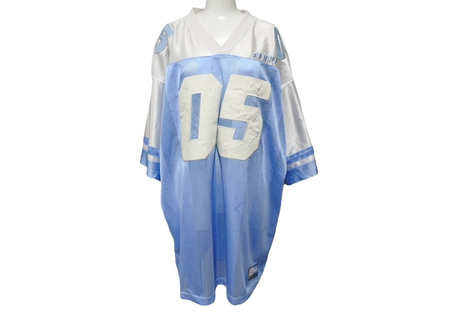 FUBU ゲームシャツ ホワイト 05 90s【激レア 新品】FUBU/フブ・ゲームシャツ セットアップ L 白