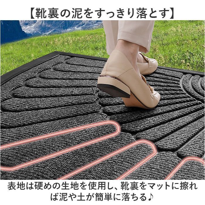 キッチンマット 台所マット 玄関マット 大きいサイズ 足ふきマット 床 [ムリョ] 玄関マット 屋内 室内 洗える 半円形 無地 カーペット 60*120CM ラグ 滑り止め 吸水 速乾 おしゃれ 泥落と
