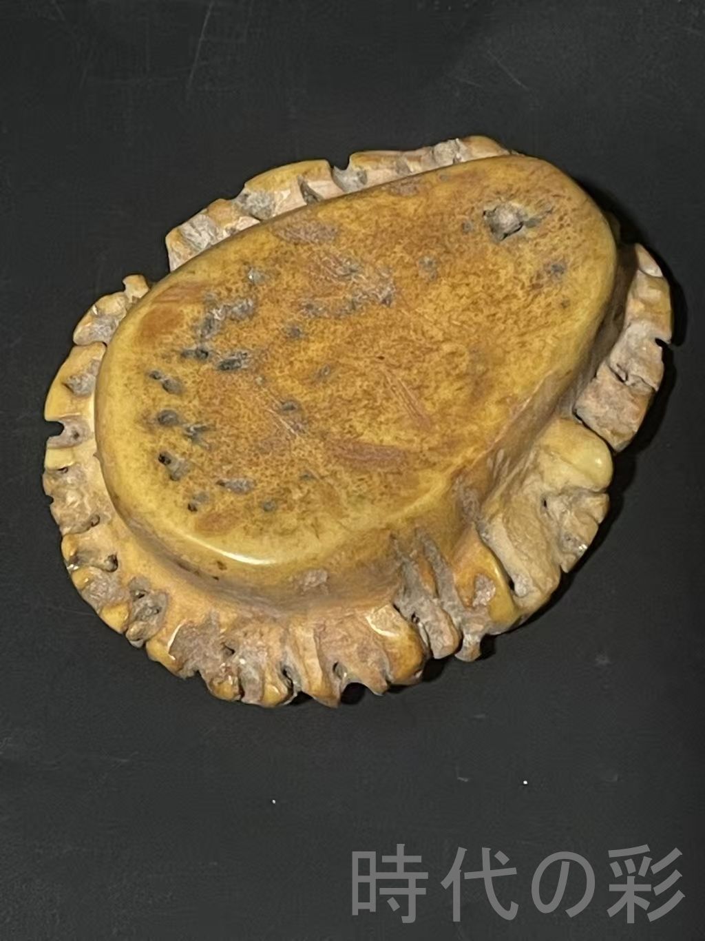 古雅 中国古美術 旧蔵 鹿角 彫刻 蓮花動物 筆洗 清代工芸 唐物 骨董 書道具 細密彫刻 R07092904 UBS-PPNI_AC_ID