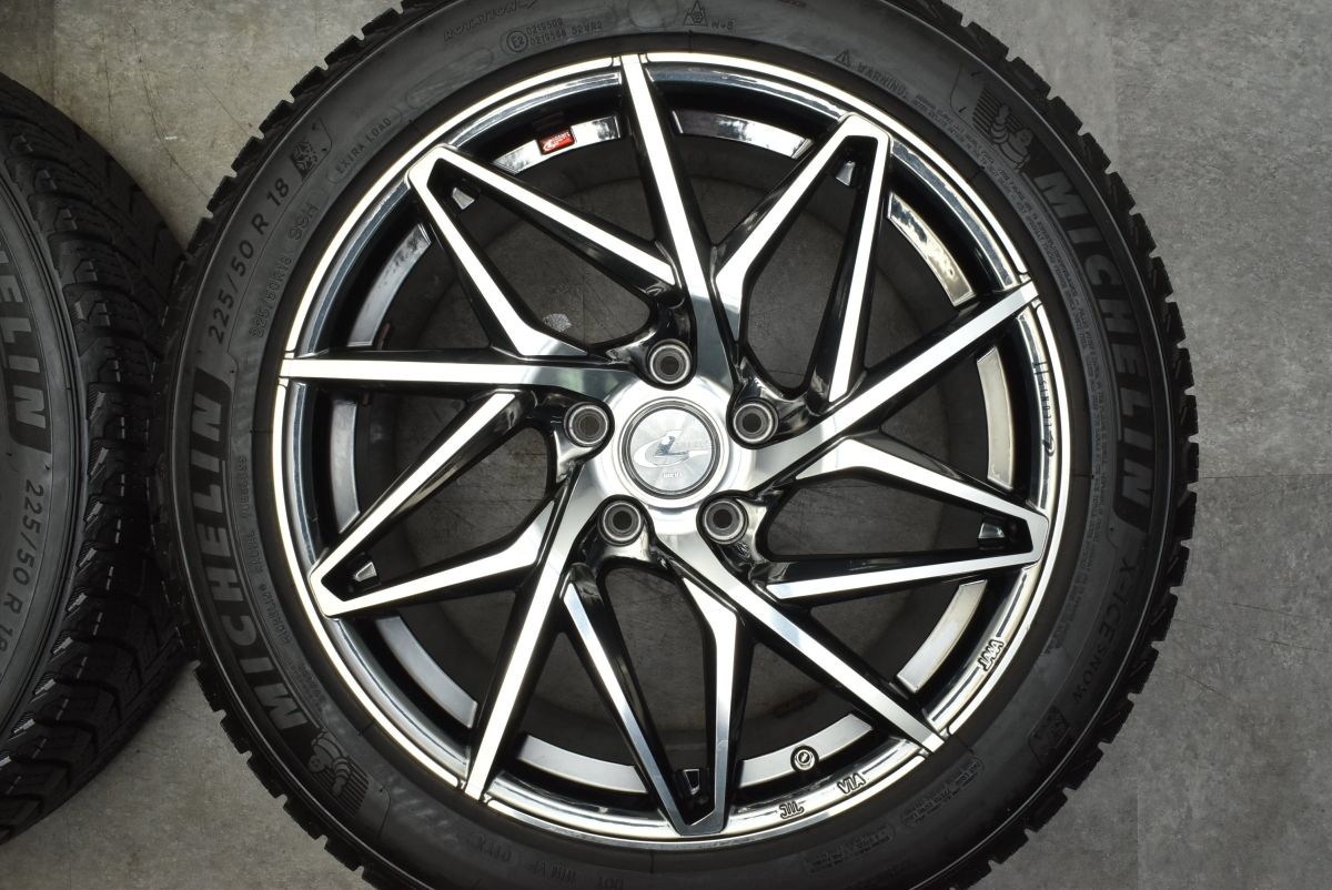 【バリ溝】レオニス IT 18in 8J +42 PCD114.3 ミシュラン X-ICE SNOW 225/50R18 C-HR エスティマ オデッセイ ヴェゼル スカイライン