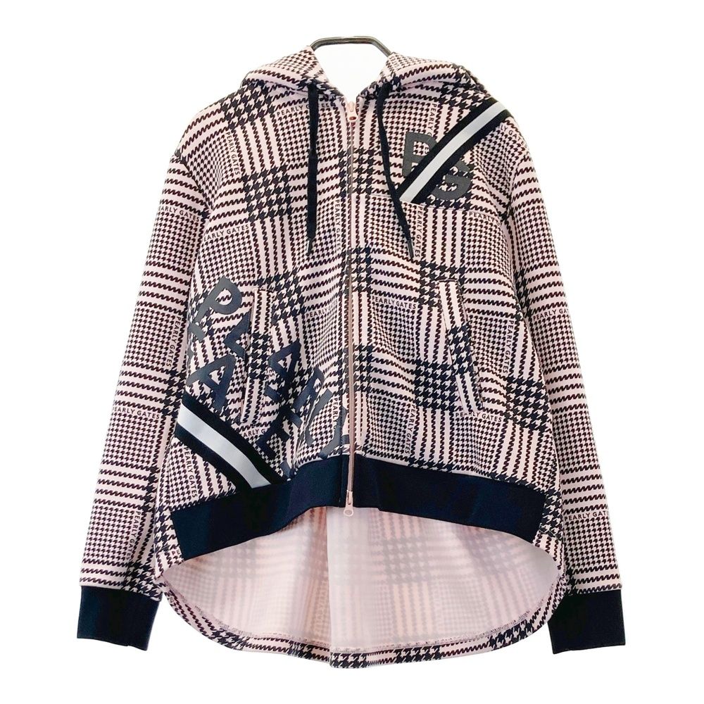 サイズ 1 PEARLY GATES パーリーゲイツ スウェット ジップパーカー グレンチェック柄 ピンク系 240101532548 ゴルフウェア レディース ストスト