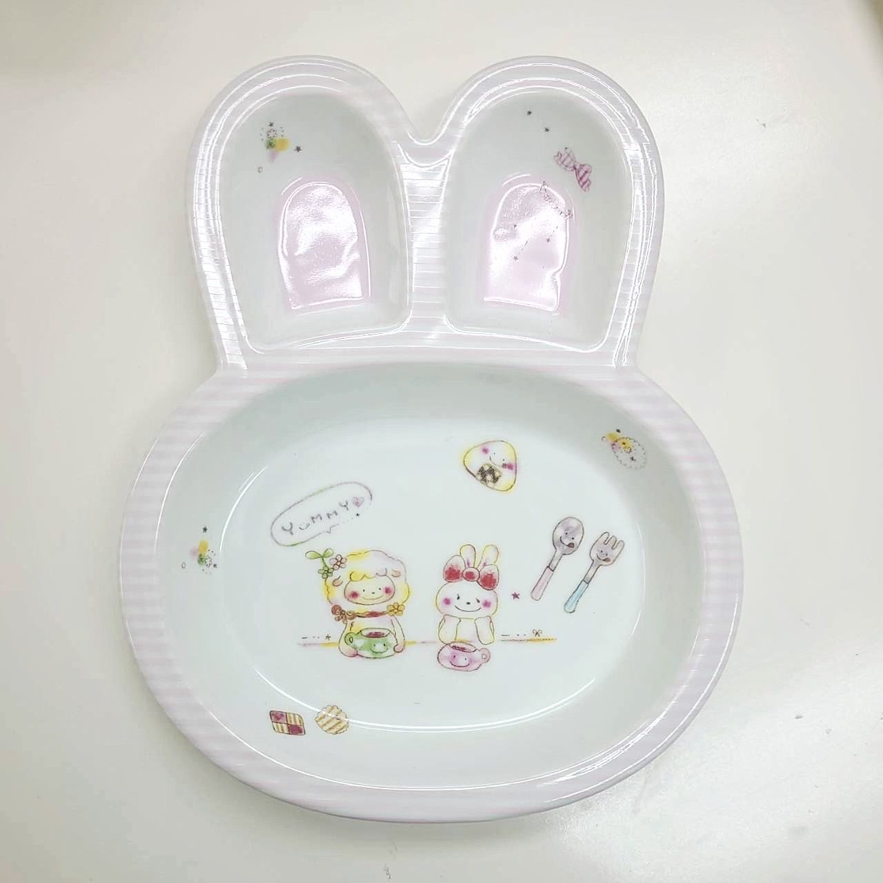 うさぎちゃん型 お皿 プレート 食器 プレゼント キッズ 陶器