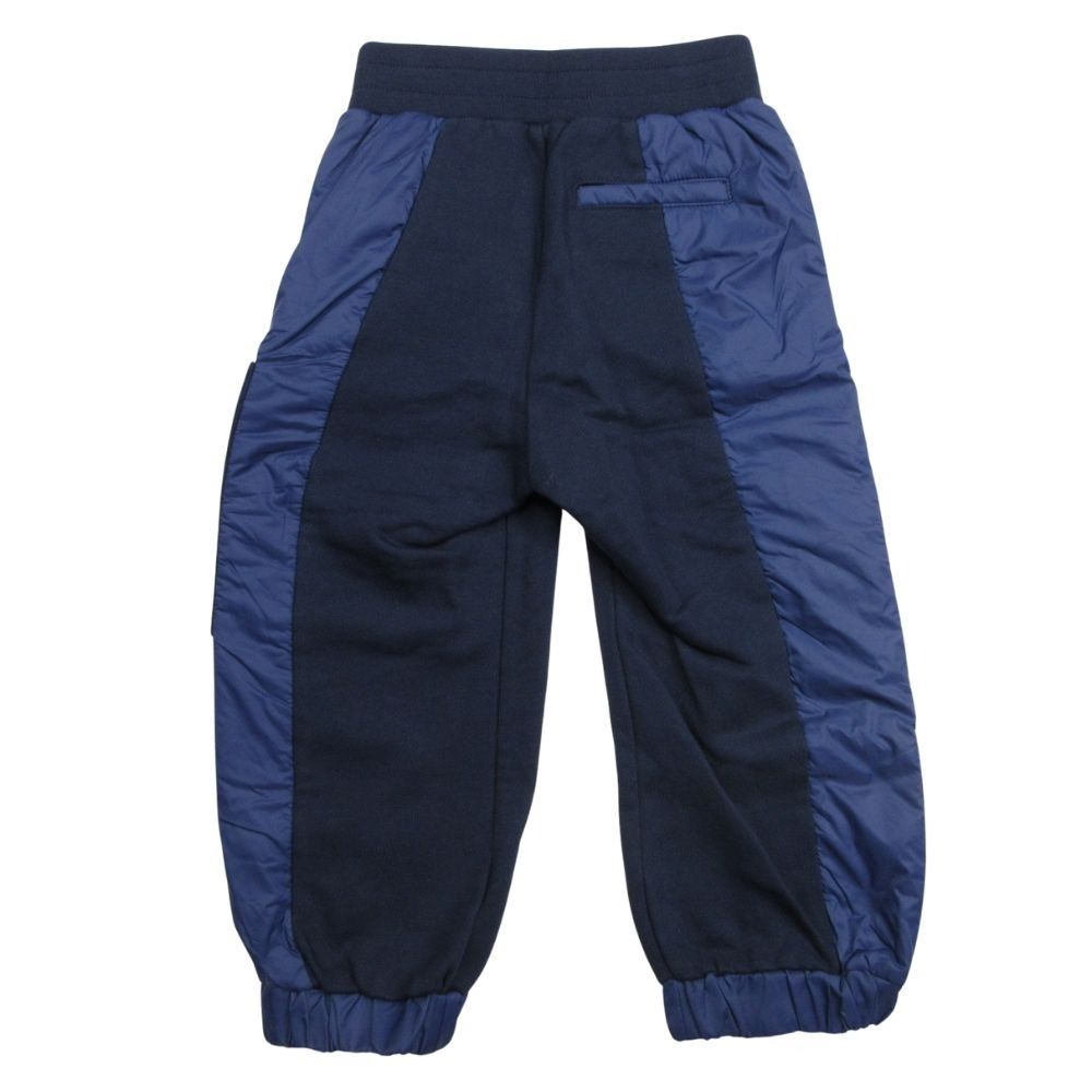 ♥ FENDI フェンディ キッズ FFポケット 中綿 ハーフナイロン スウェット パンツ イージーウエスト 3A 紺 ネイビー キッズ 古着