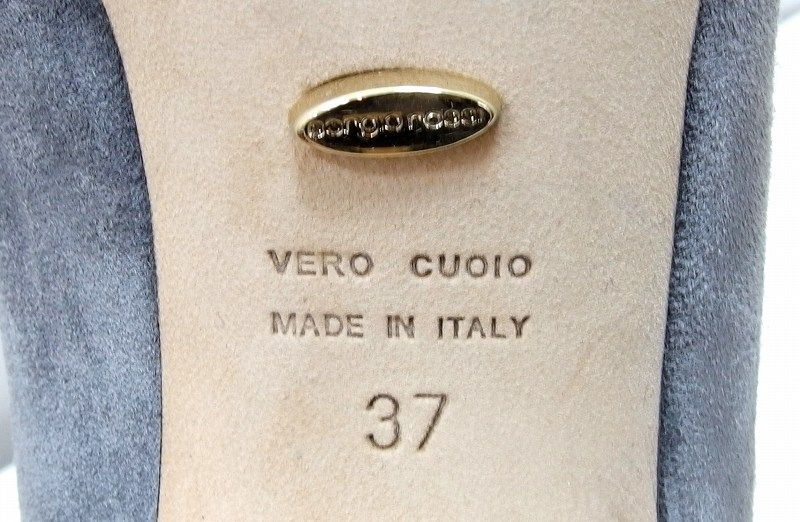 225396 Sergio Rossi セルジオロッシ ポインテッドトゥ スエード ヒール パンプス 約23.5ｃｍ 37 グレー WWW_NOITHATQUANGTHANH_NET