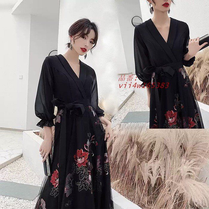 パーティードレス かっこいい 個性的 ロング 黒 袖あり 花柄 大きいサイズ ブラック 長袖 演奏会 ロングドレス XS-3XL 韓国 レース きれいめ 透け感 vii4w165383 IMPECCABLEHEALTHCARESERVICES_COM