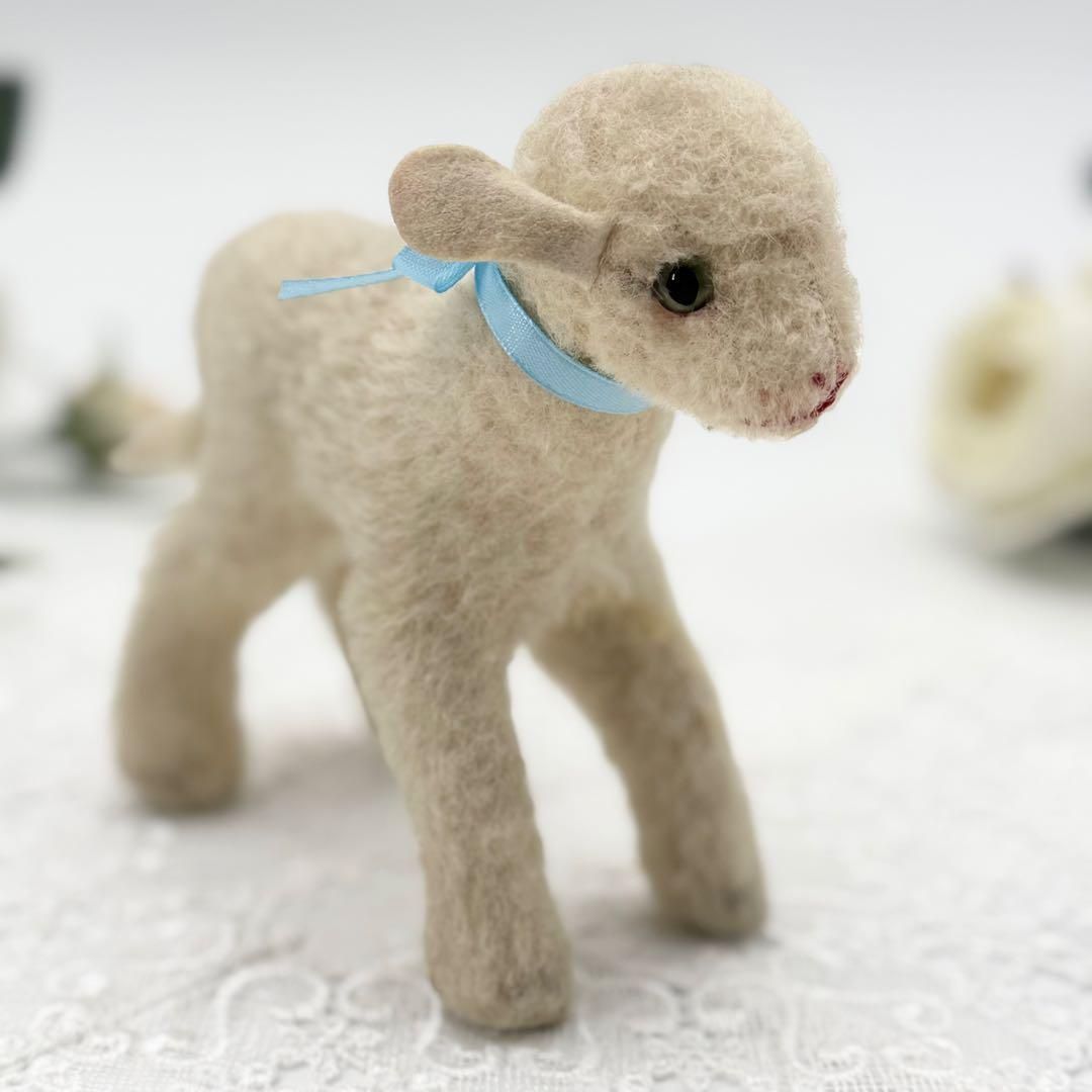 送料無料 シュタイフ Lamby ヒツジのランビー|ひつじ|羊|ラム ビンテージ|アンティーク Steiff|STEIFF