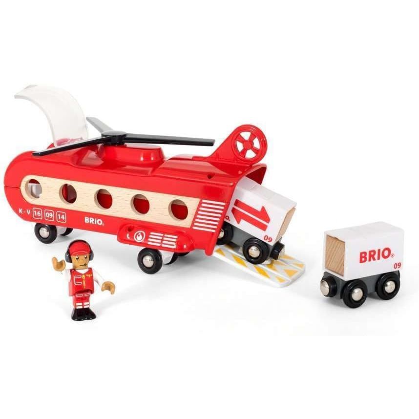 BRIO(ブリオ) ブリオワールド カーゴヘリコプター 全8ピース ヘリコプター 木製 おもちゃ 33886 3歳以上