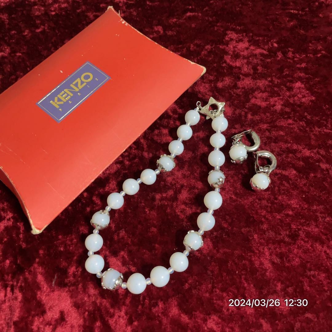 美品 vintage KENZOケンゾー 星 月 イヤリング ネックレスセット  