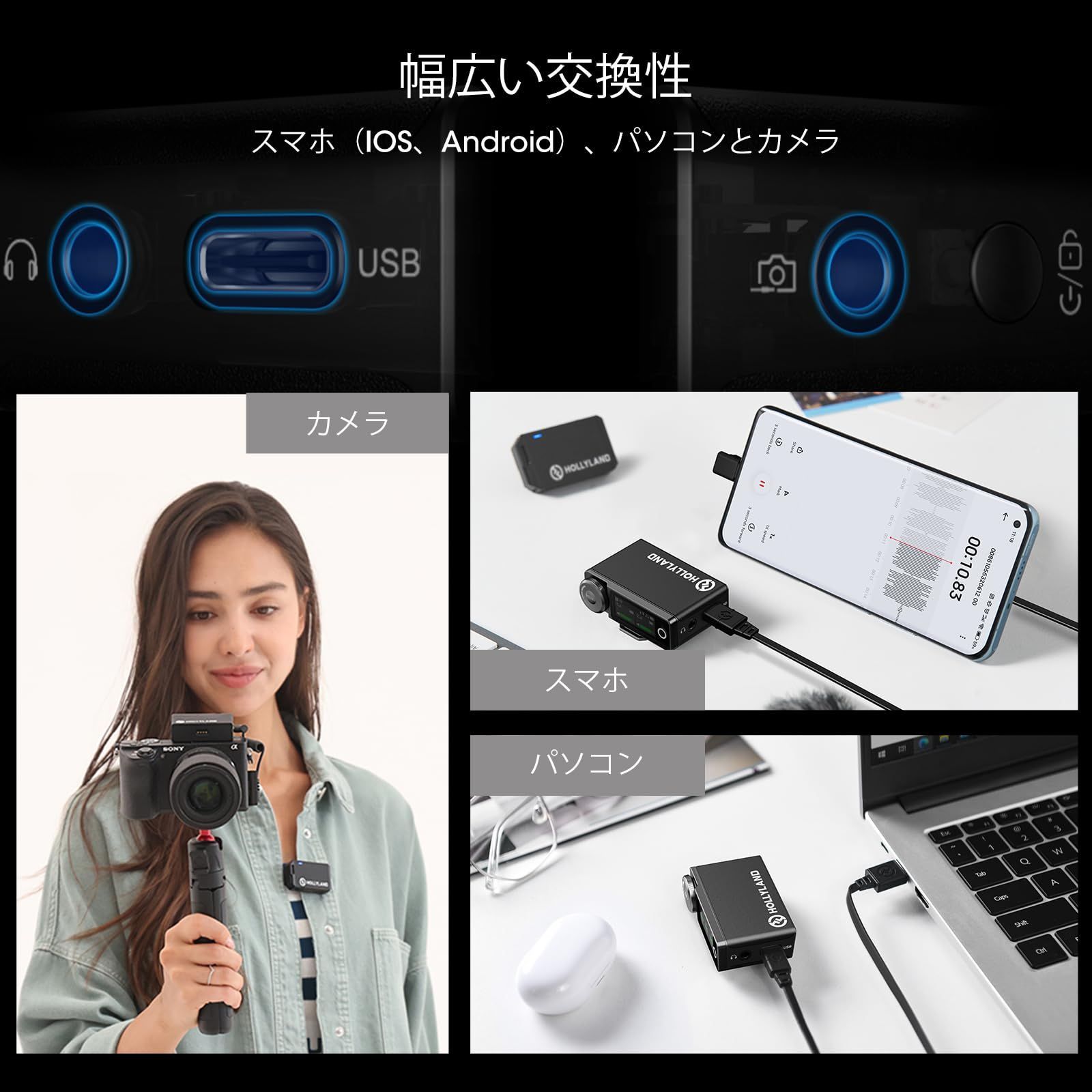 Lark Max-ワイヤレスマイク-ピンマイク-iPhone15シリーズ用対応 ...