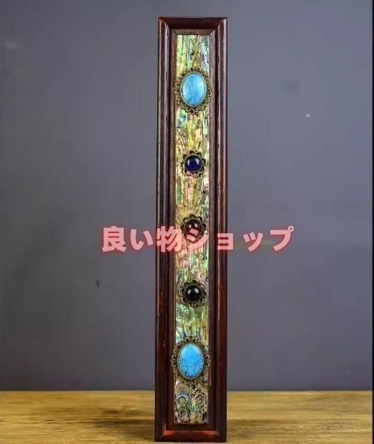 旧式白檀モザイク宝石ドローイングボックス文玩木彫り扇子箱置物ネックレス箱レトロ赤木宝箱