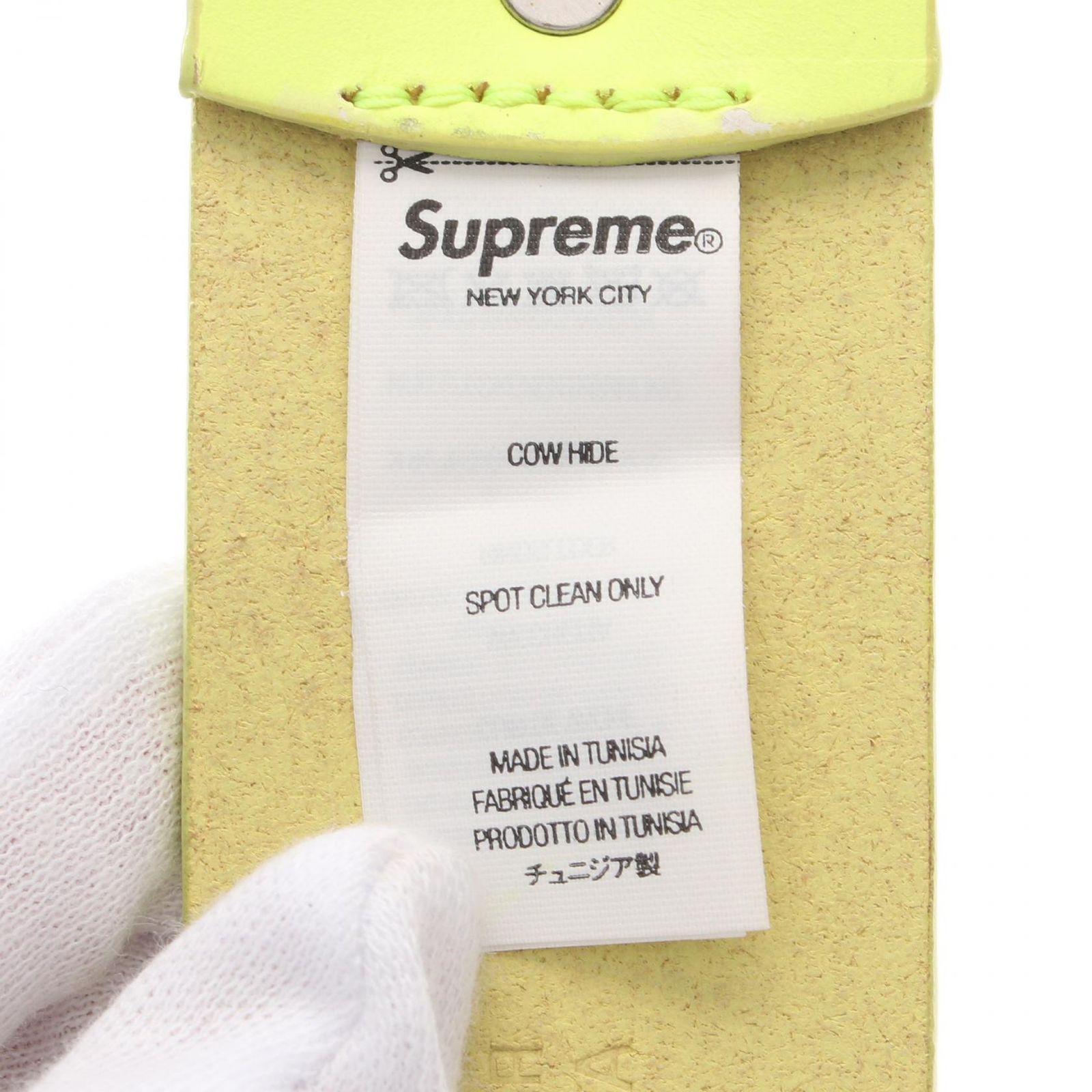 シュプリーム Supreme ベルト REPEAT LEATHER BELT ライトイエロー