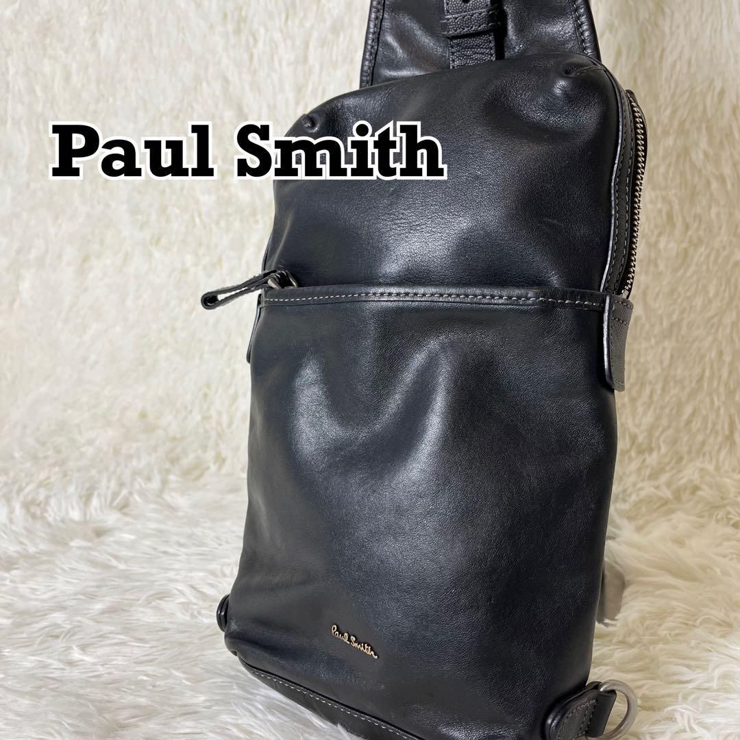 美品】ポールスミス オールレザー ボディバッグ ワンショルダー APS544