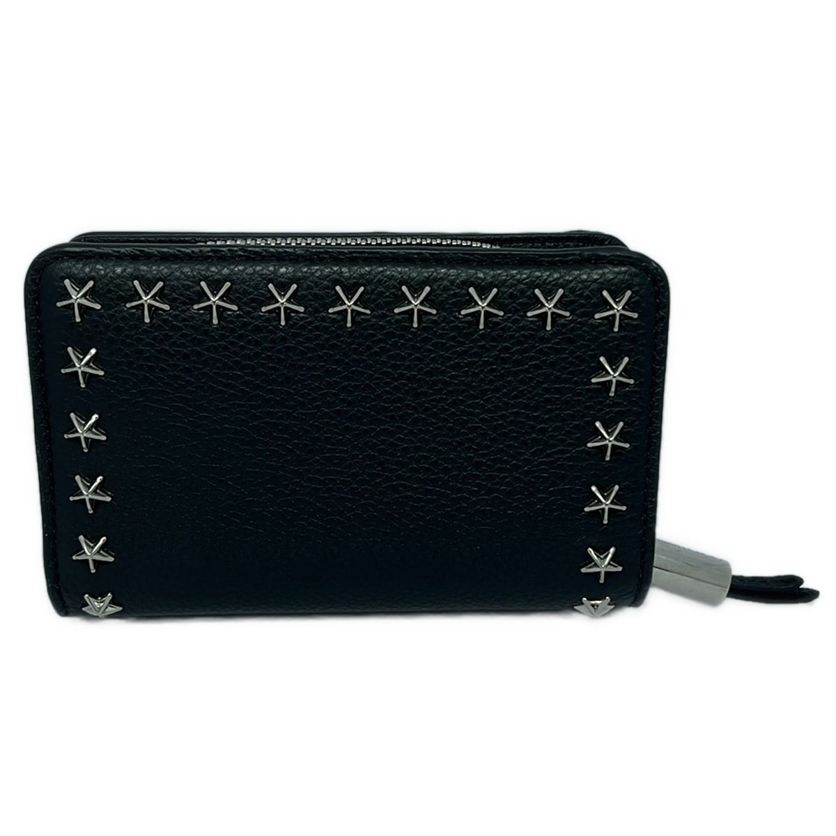 JIMMY CHOO ジミーチュウ 2つ折り財布 - 黒 スター スタッズ ラウンドファスナー レザー