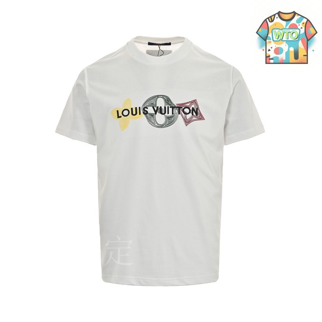 おしゃれ☆【LOUIS VUITTON】刺繍Tシャツ LOUIS VUITTON ルイ ヴィトン 半袖Tシャツコピー 激安 高品質の