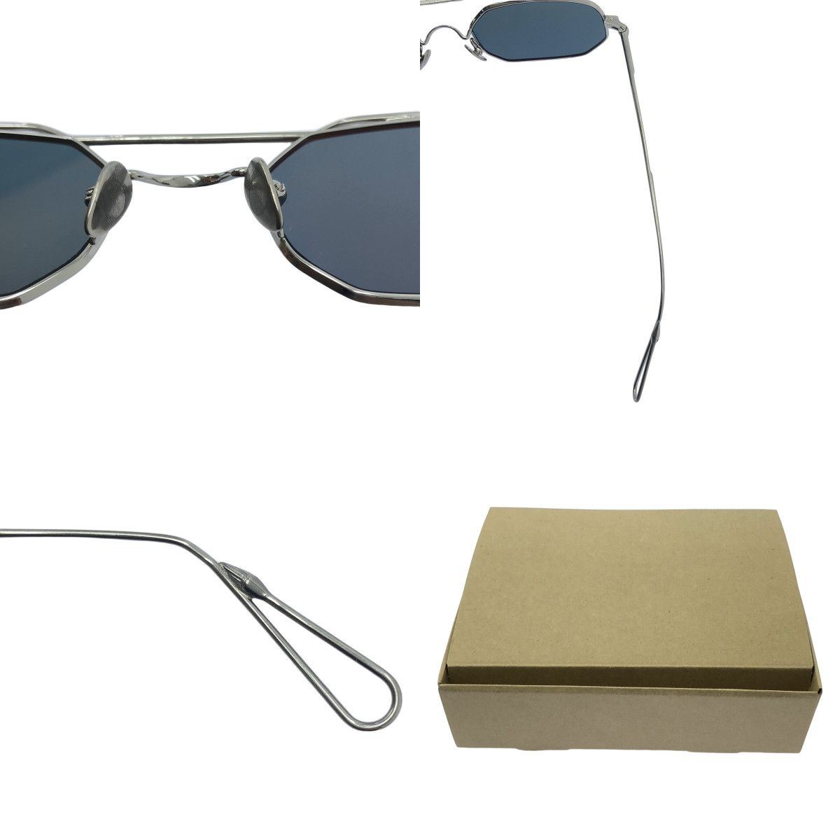 AHLEM アーレム 2025SS 250本 PONT LINCOLN ダブルブリッジ スクエア メタルフレーム サングラス 眼鏡 53 21-150 Ruthenium Brushed Petrol KANDAIZUMI_COM