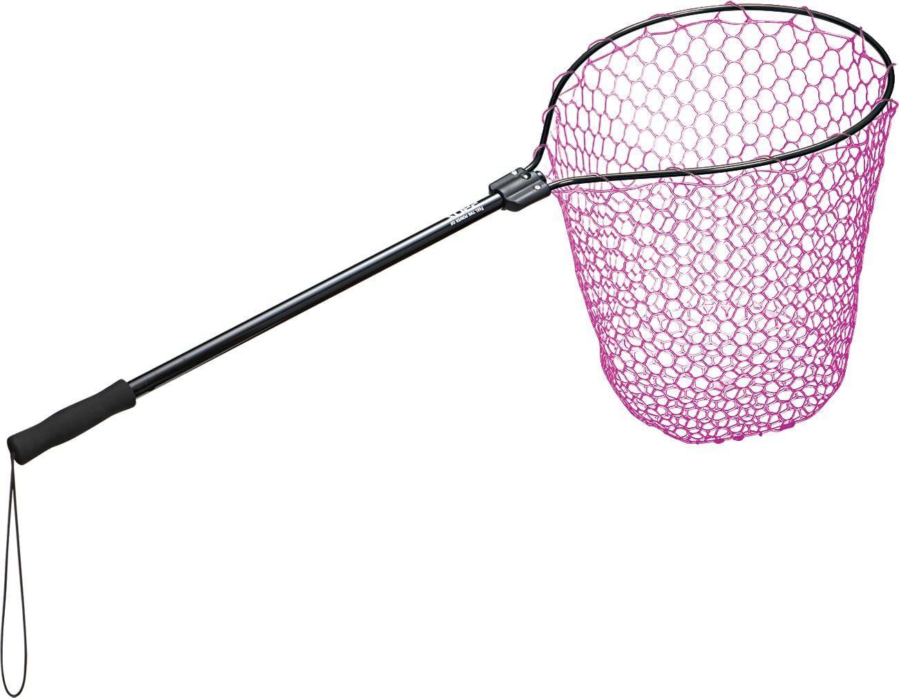 Color:19型/網の深さ45cm_Style:ネットピンク プロックス(Prox) ラバーランディングネット 19型/ネットピンク PX70419PKK 本体ブラック/網ピンク