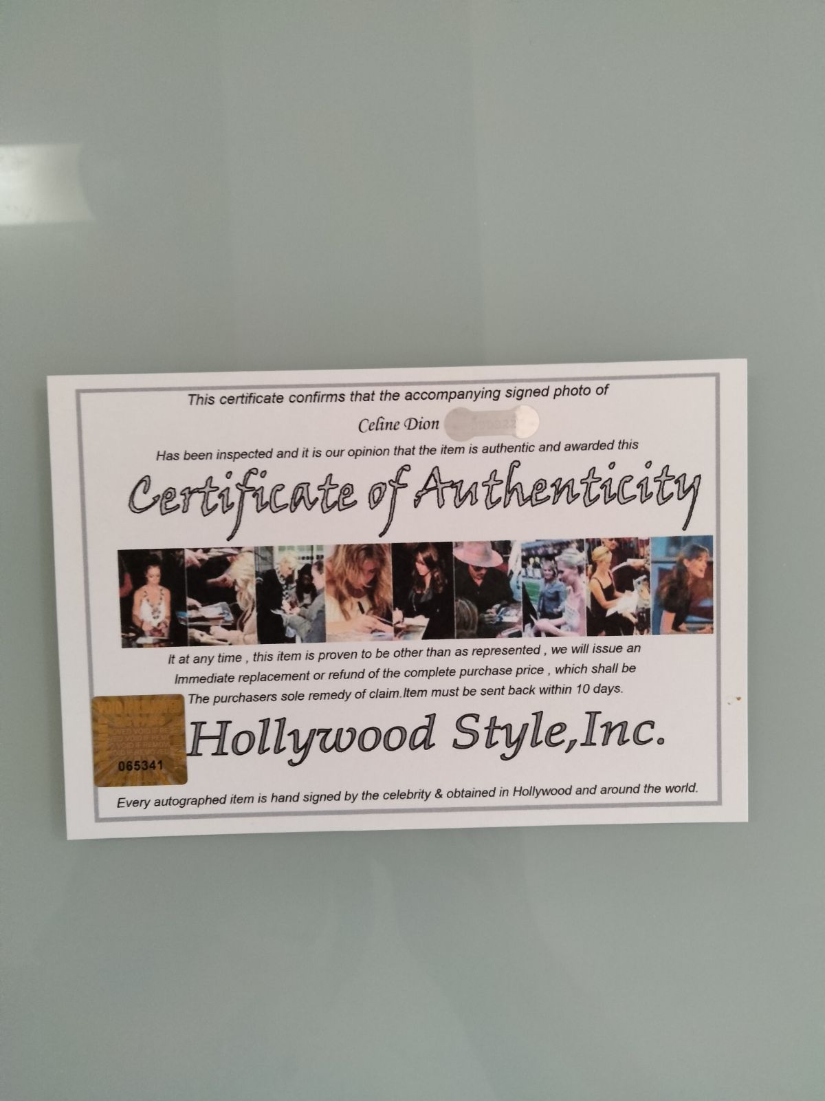 セリーヌ・ディオン直筆サイン入り超大型写真‥Celine Dion…マイ