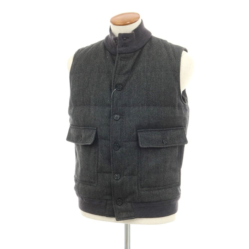 【中古】ヴァルスター Valstar ウール系 ヘリンボーン ダウンベスト チャコール【サイズ48】【メンズ】
