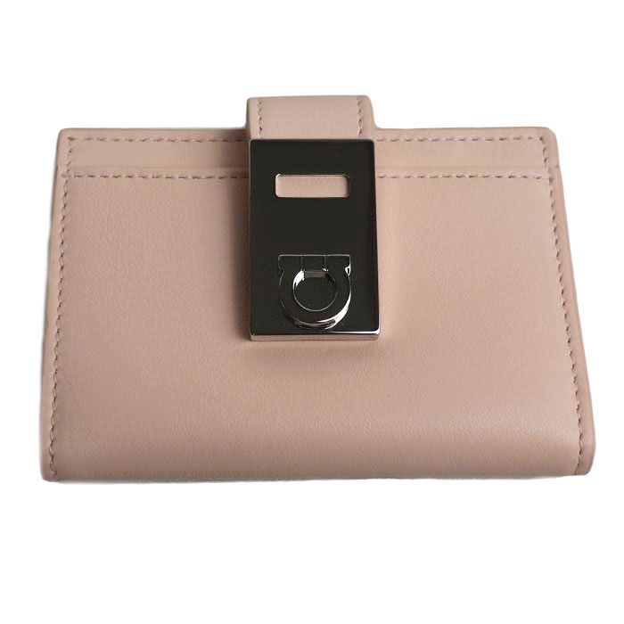 Salvatore Ferragamo サルヴァトーレフェラガモ ガンチーニ カードケース Hug ライトピンク 220552 レディース ♥ 買取品