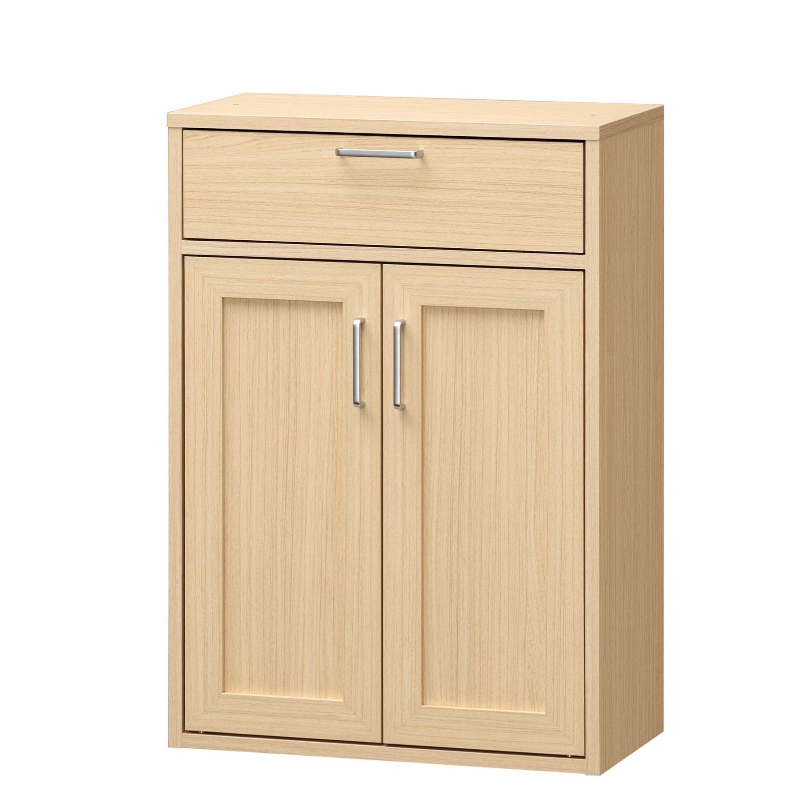 キッチン収納 食器棚 同シリーズで 自由自在 一人暮らしの部屋や狭いスペースにぴったりサイズ ナチュラルブラウン木目柄 キャビネット ベーシックデザイン 幅56.6×奥行29.5×高さ80cm 白井産業 FUL-8055DHNA フルニコ