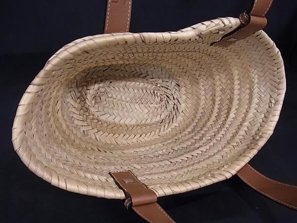 □極美品□ LOEWE ロエベ バスケット スモール アナグラム ラフィア