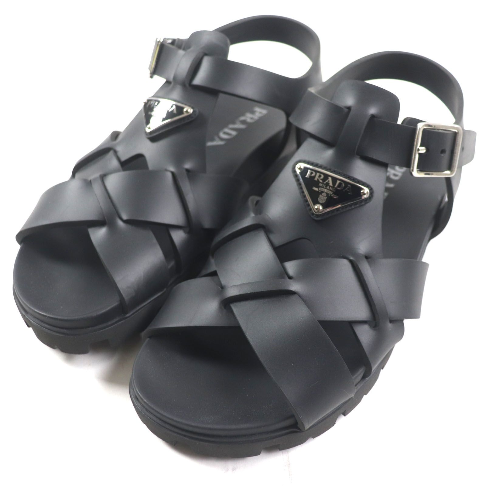 PRADA ブラック ラバースライドサンダル サイズ6（25㎝） ゆるま