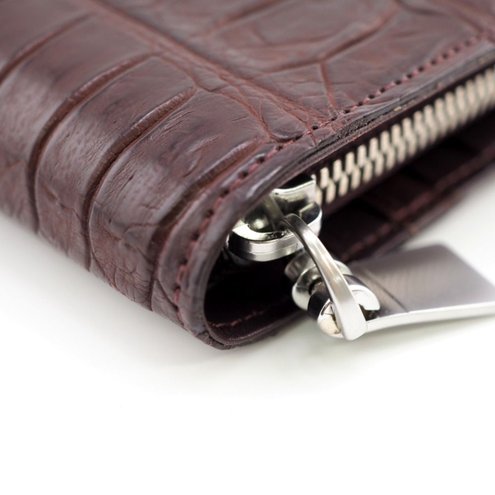 aniary/アニアリ ラウンドファスナー クロコ型押し 長財布