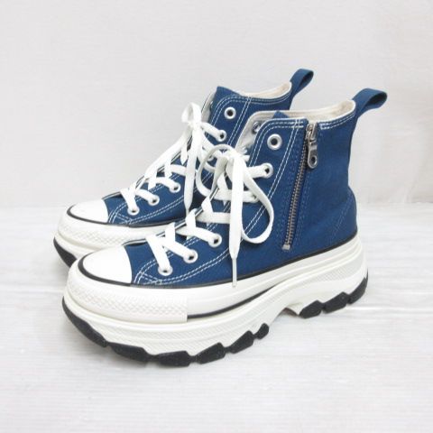 コンバース CONVERSE 25SS ALL STAR TREKWAVE Z HI 1SD979 オールスター トレックウェーブ ハイカット スニーカー シューズ 厚底 23cm 紺 ネイビー 靴 き
