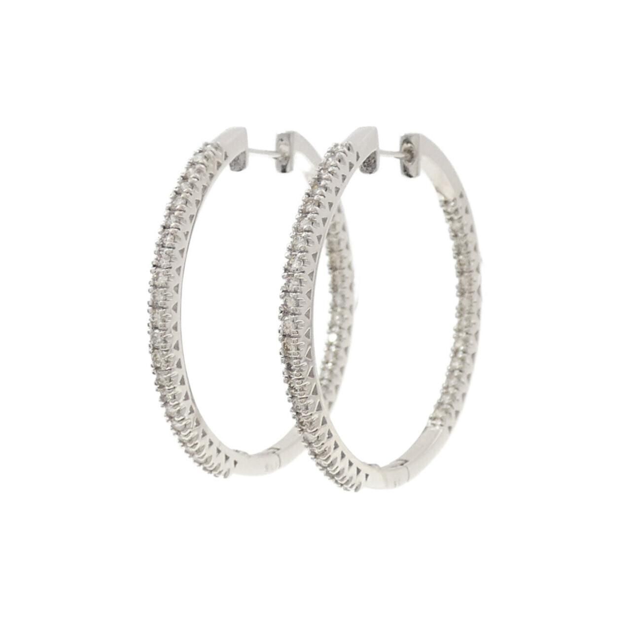 K18WG ダイヤモンド ピアス 1.0CT
