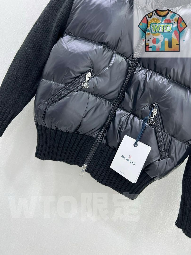 Moncler 黒 ダウンジャケット リブ編みハイネック｜本日限定特価