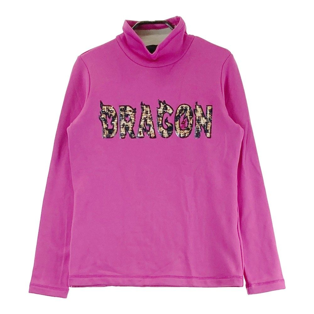 サイズ 2 DANCE WITH DRAGON ダンスウィズドラゴン 裏起毛 ハイネック 長袖Tシャツ チビドラ ピンク系 240101427502 ゴルフウェア レディース ストスト