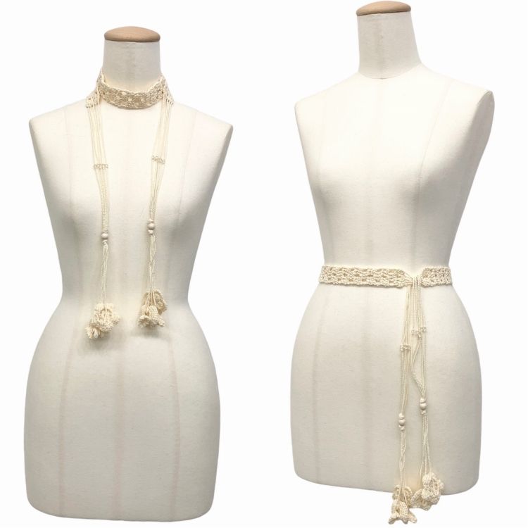 マメクロゴウチ Hand Crochet Belt 未使用品箱付属