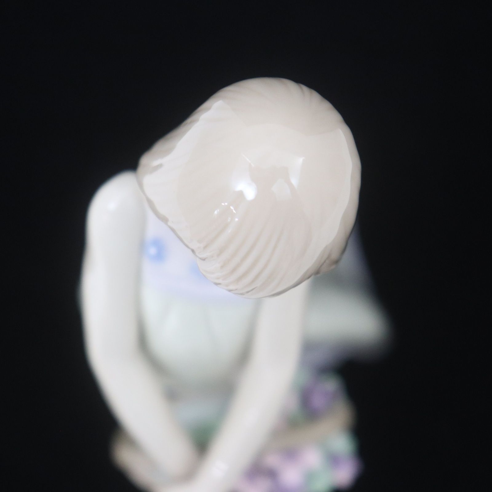 美品】リヤドロ フィギュリン 花籠を持った2人の少女と犬