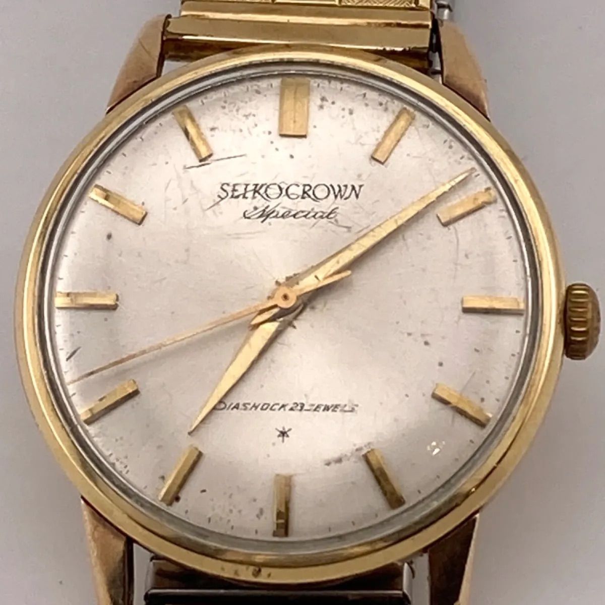 SEIKO メンズ腕時計 手巻き CROWN Special DIASHOCK 23 JEWELS 不動 