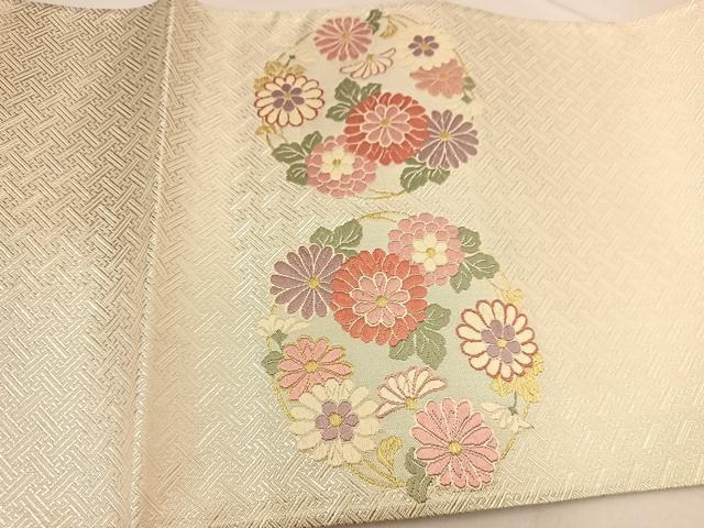 平和屋着物◎佐賀錦 太鼓柄袋帯 唐織 花丸文 金銀糸 正絹 逸品  