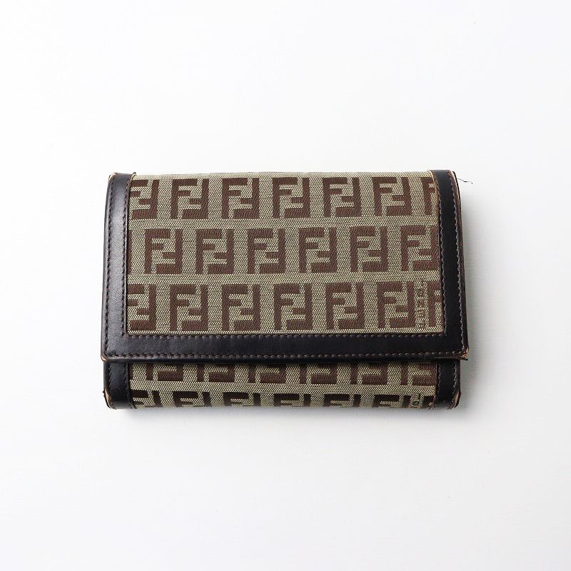フェンディ 財布 ズッカ FFロゴ コンパクトウォレット キャンバス