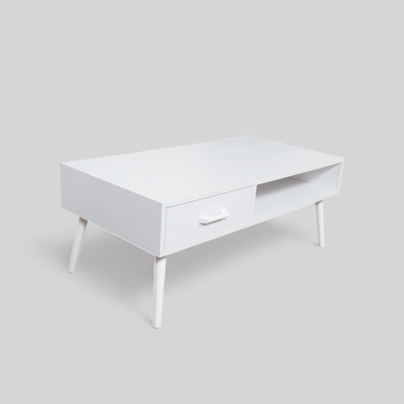 Y 北欧風 ローテーブル 100cm 引き出し付き オープン収納 白 ホワイト センターテーブル リビングテーブル 収納付き シンプルモダン スタイリッシュ アウトレット