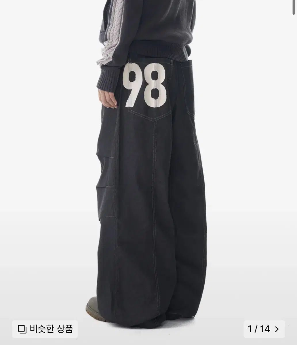 アーカム 98 Printed Knee Pin ー tuck Denim Pants