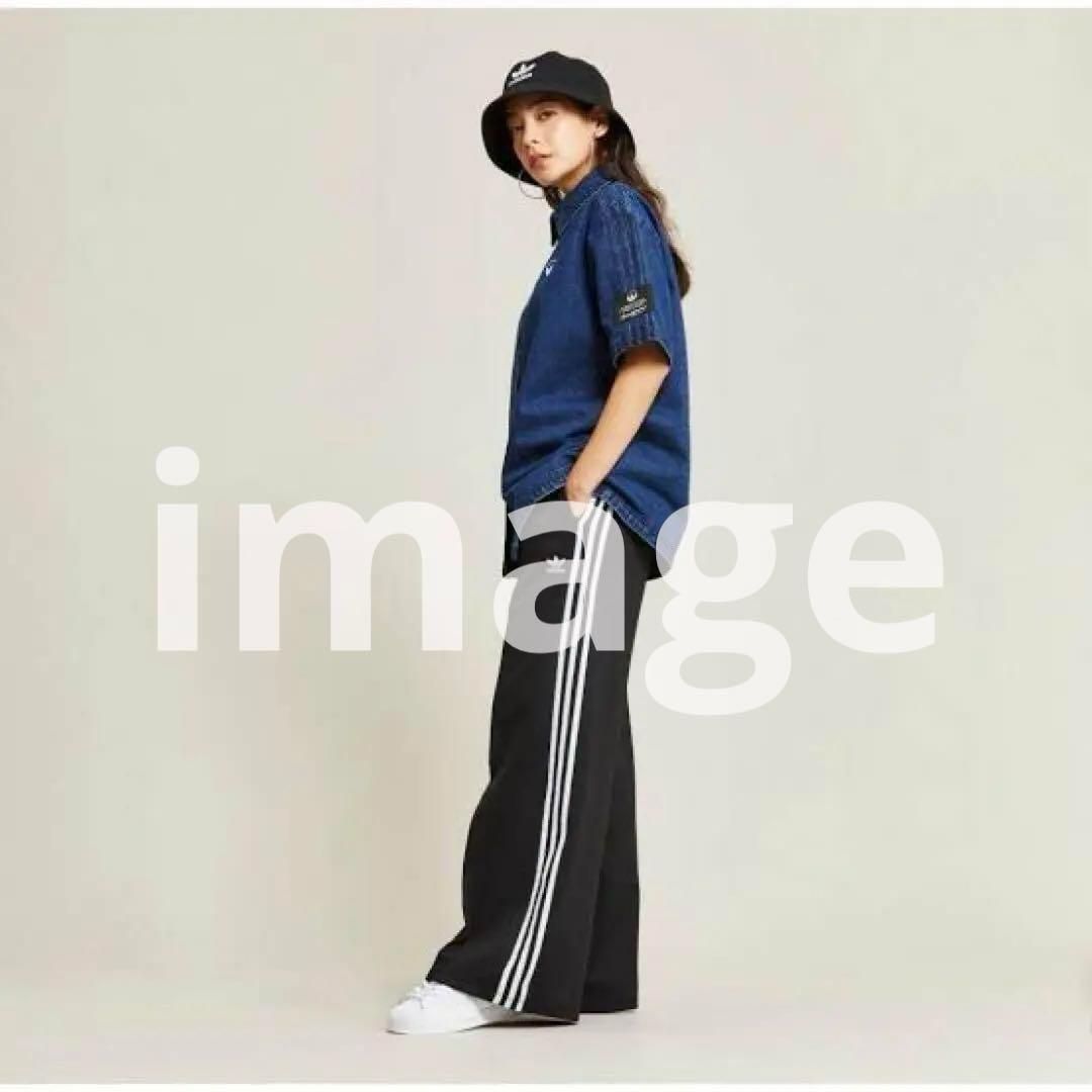 4829 adidas リラックスワイドレッグパンツ ブラック M - メルカリ 