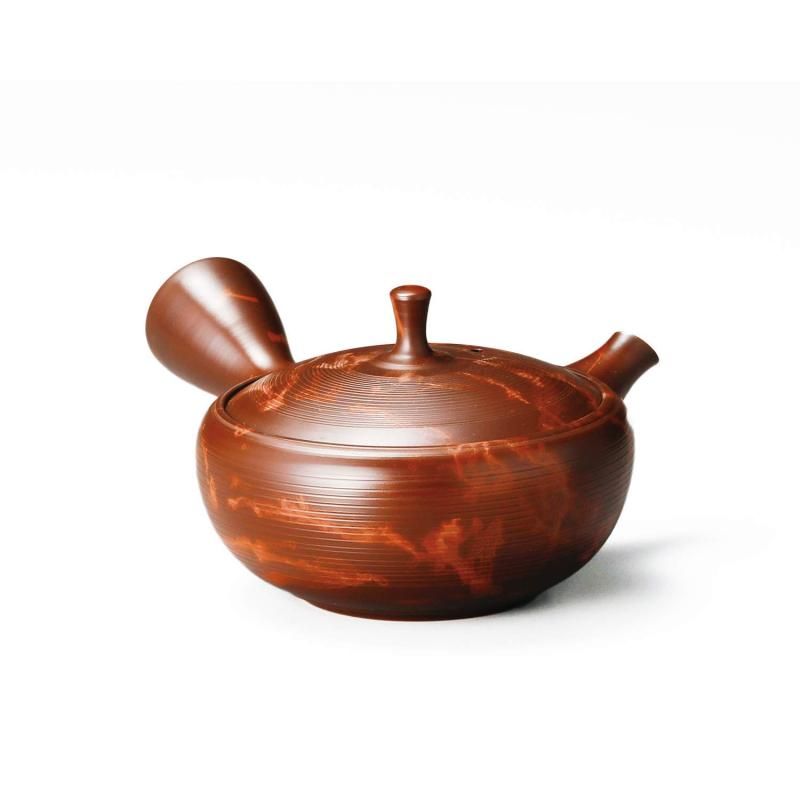 常滑焼 玉龍作 急須 茶泥 紅しぼり Y245