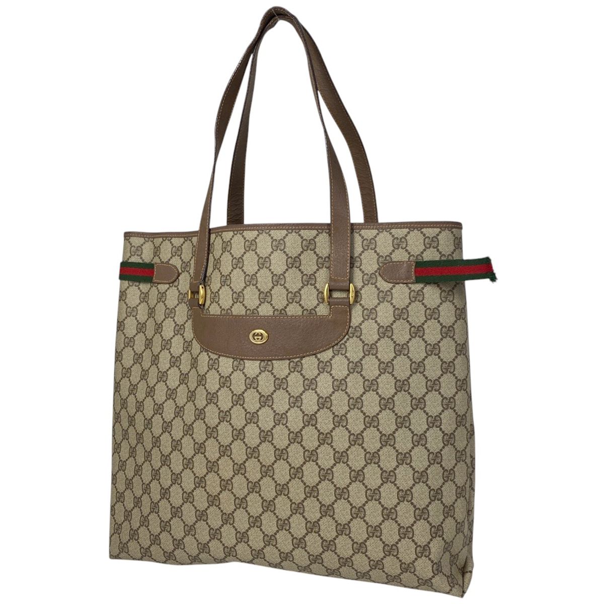 グッチ GUCCI GG柄 トートバッグ ショルダーバッグ シェリーライン ウェブ グッチ 0026156660 トートバッグ コーティングキャンバス ブラウン レディース