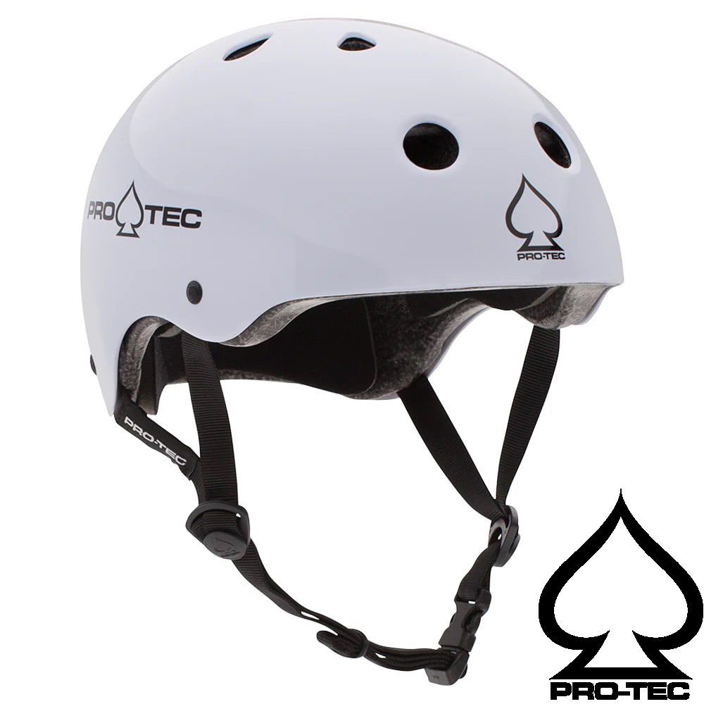 正規輸入品 PRO-TEC CLASSIC CERTIFIED GLOSS WHITE プロテック スケートヘルメット クラシック サーティファイド グロスホワイト