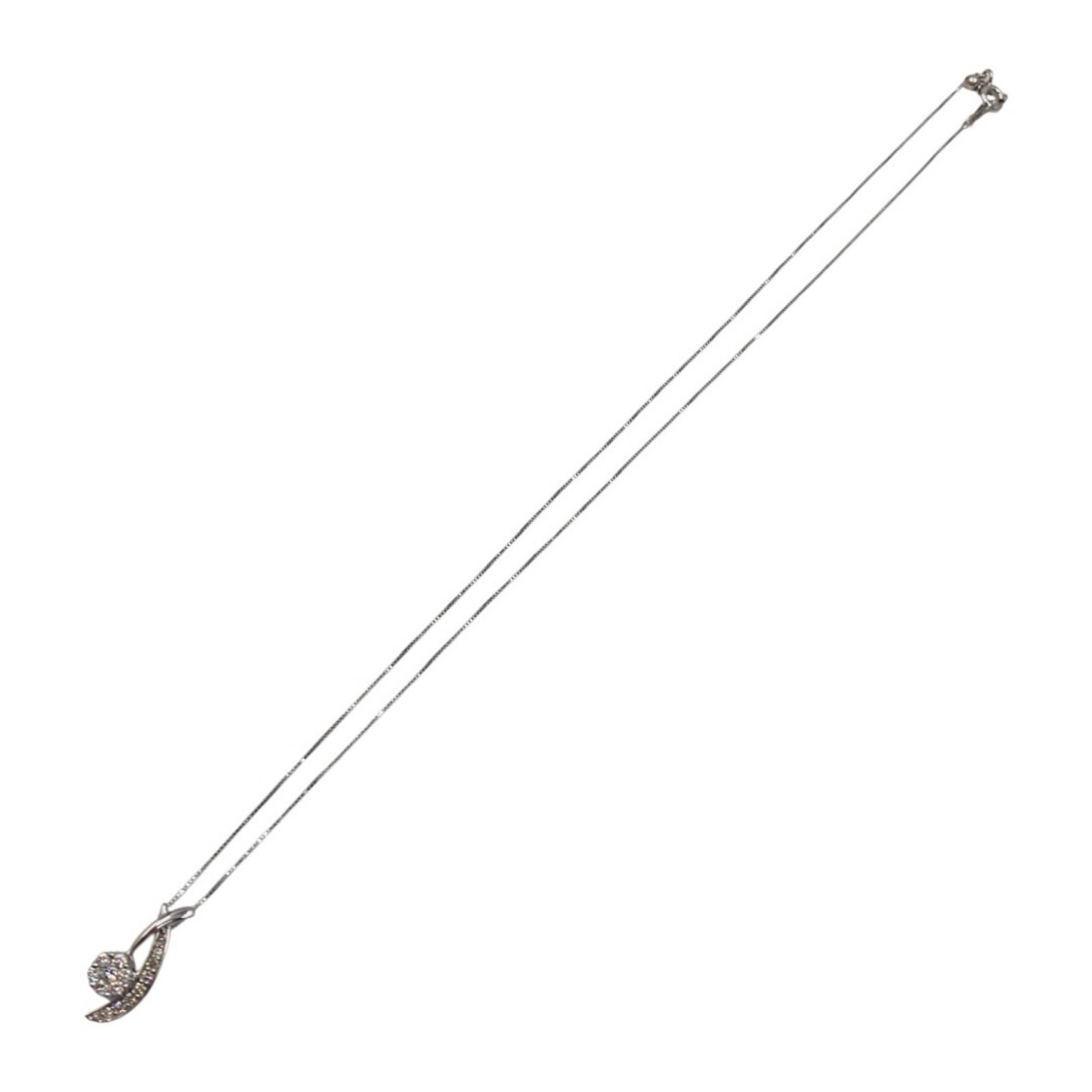 K18WG ダイヤ 0.3ct 3.2g 46㎝ 750 ネックレス ペンダントトップ WWW_MORNINGWALKER_COM