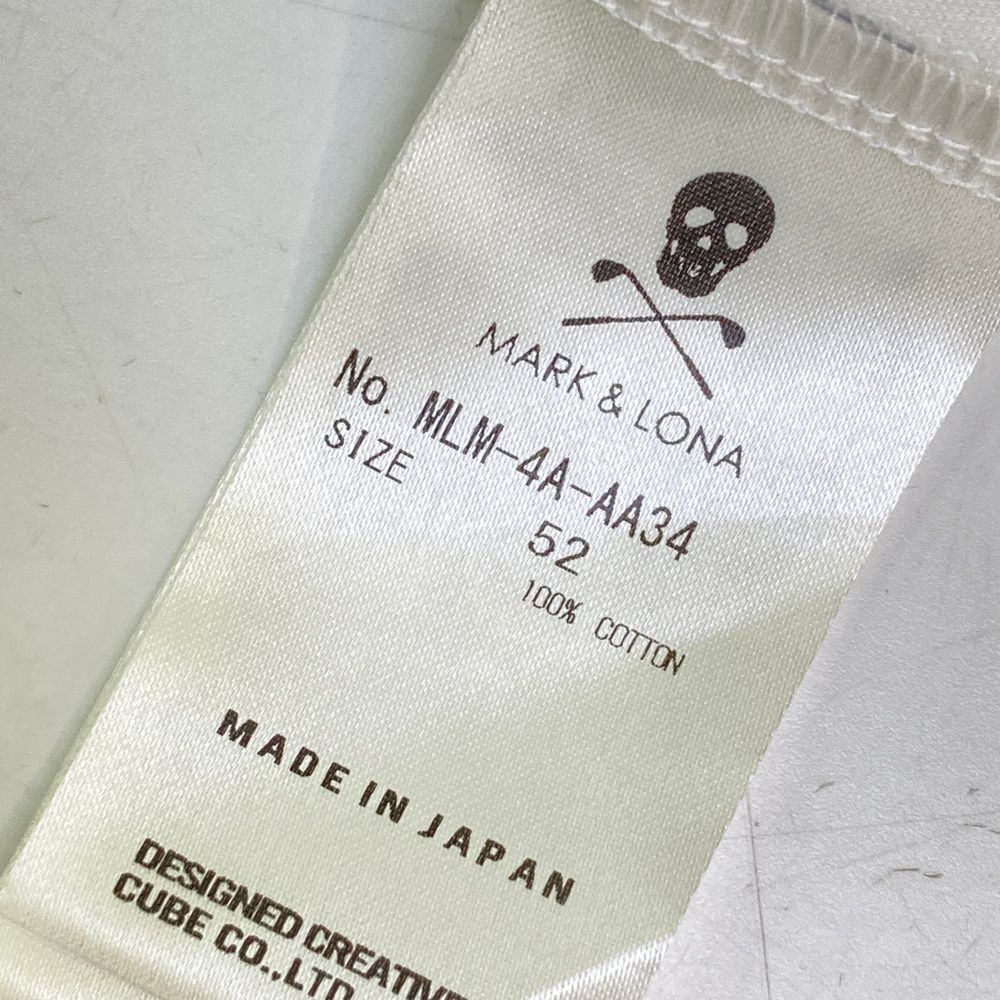 楽しませる サイズ 52 MARK-LONA マークアンドロナ モデル ハイネック 半袖Tシャツ スカル ホワイト系 240101463076 ゴルフウェア メンズ ストスト 速い船積できます!