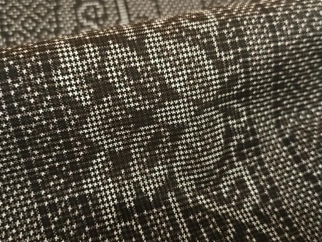 平和屋着物○本場大島紬 泥染め 7マルキ 草花間道 正絹 逸品 未使用