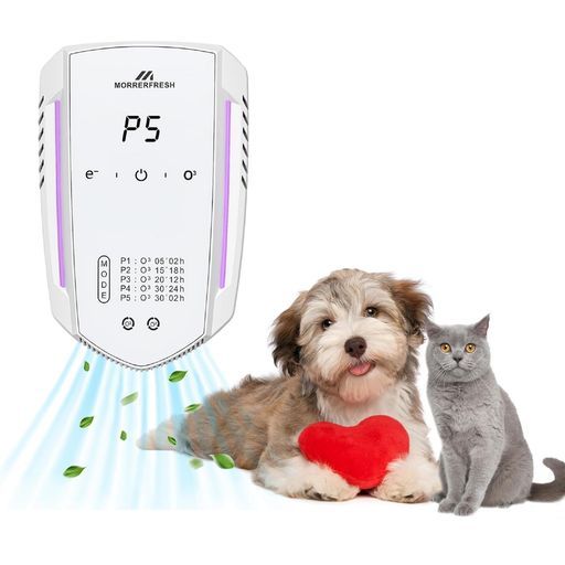 Morrerfresh強力な臭い除去用オゾン消臭器99 猫用トイレ消臭犬の排泄物臭除去家庭用空気イオナイザー携帯型ペット用空気清浄機トイレワードローブ靴ガレージ部屋キャビネットホワイト