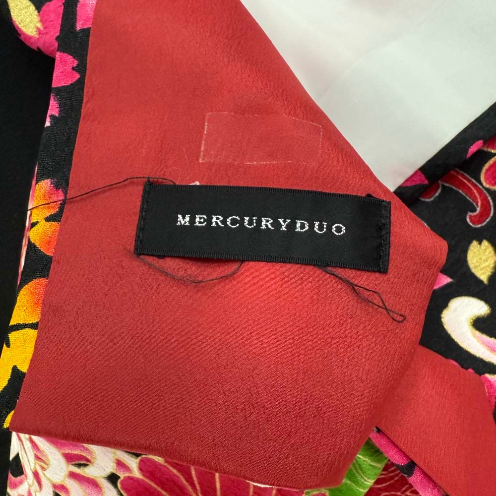 二尺袖 単品 卒業式着物 黒 MERCURYDUO 裄68cm Lサイズ 袴用着物 化繊