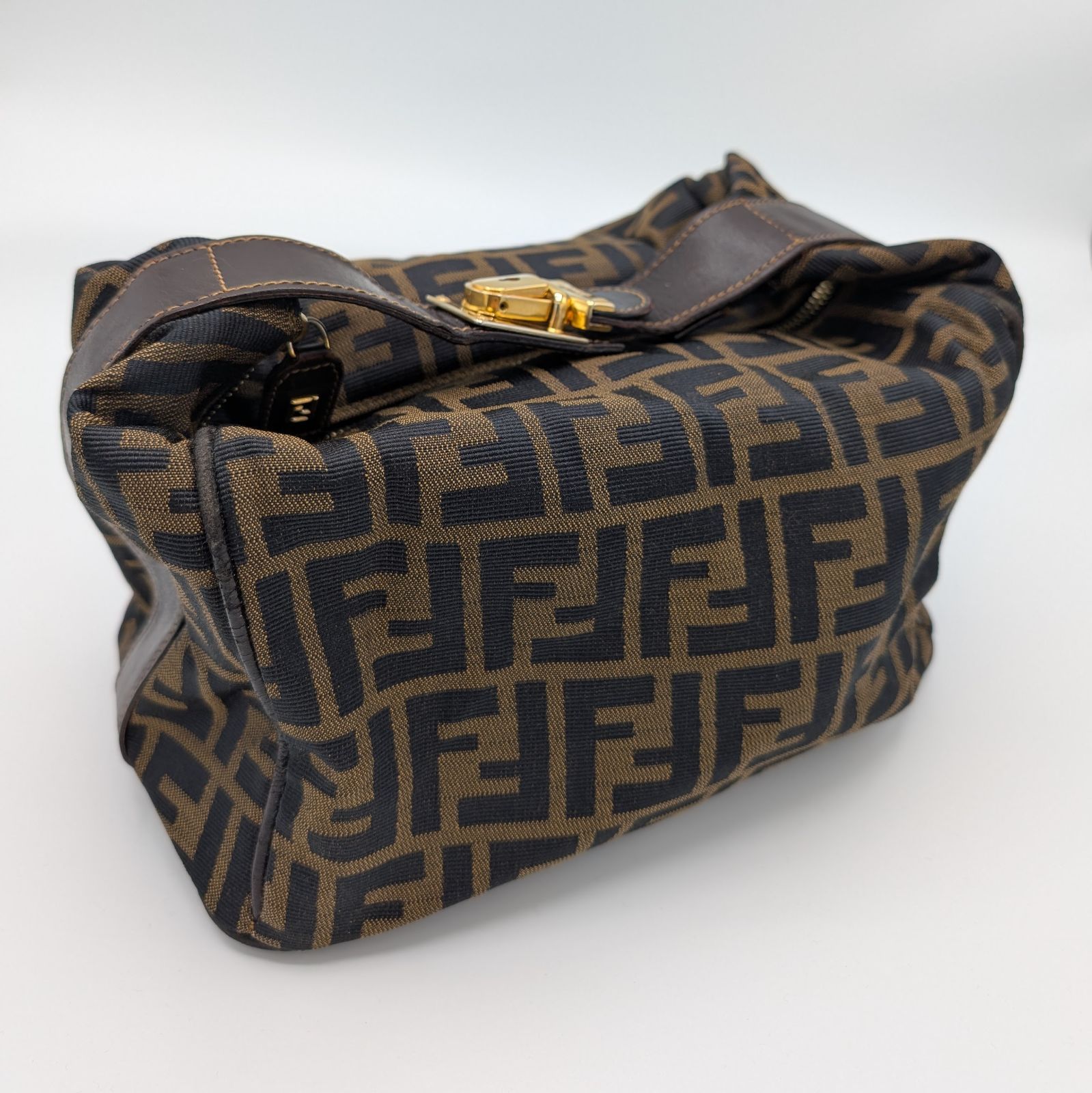 フェンディ/FENDI ズッカ柄 ハンドバッグ バニティ ポーチ キャンバス